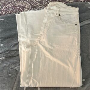 American Eagle Outfitters Cream Flare Jeans